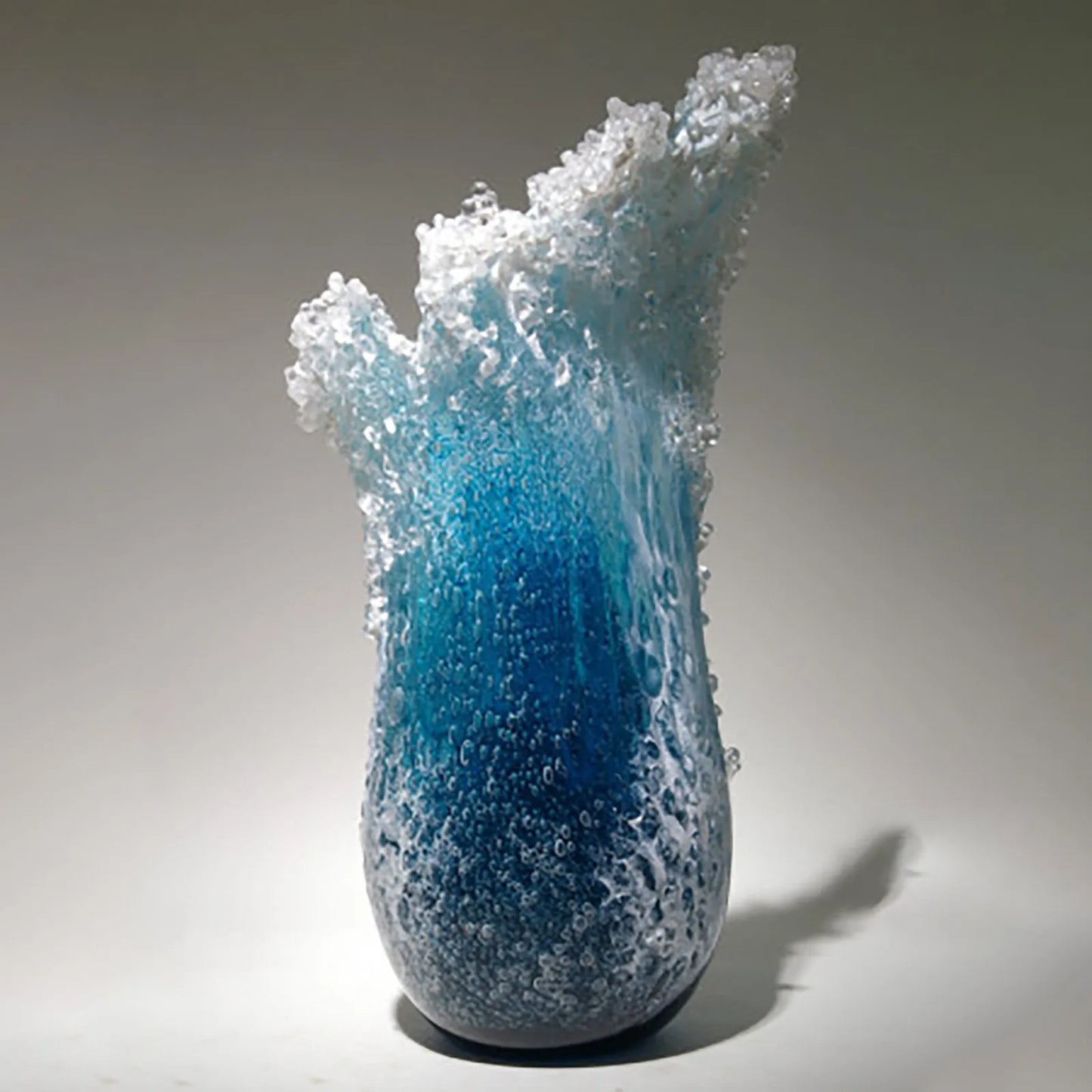 Modern & Majestical Ocean Blue Sea Wave Resin Flower Vase