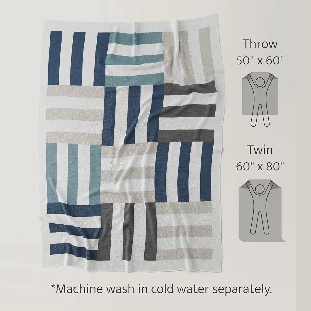 100% Soft Knit Cotton Throw Blanket