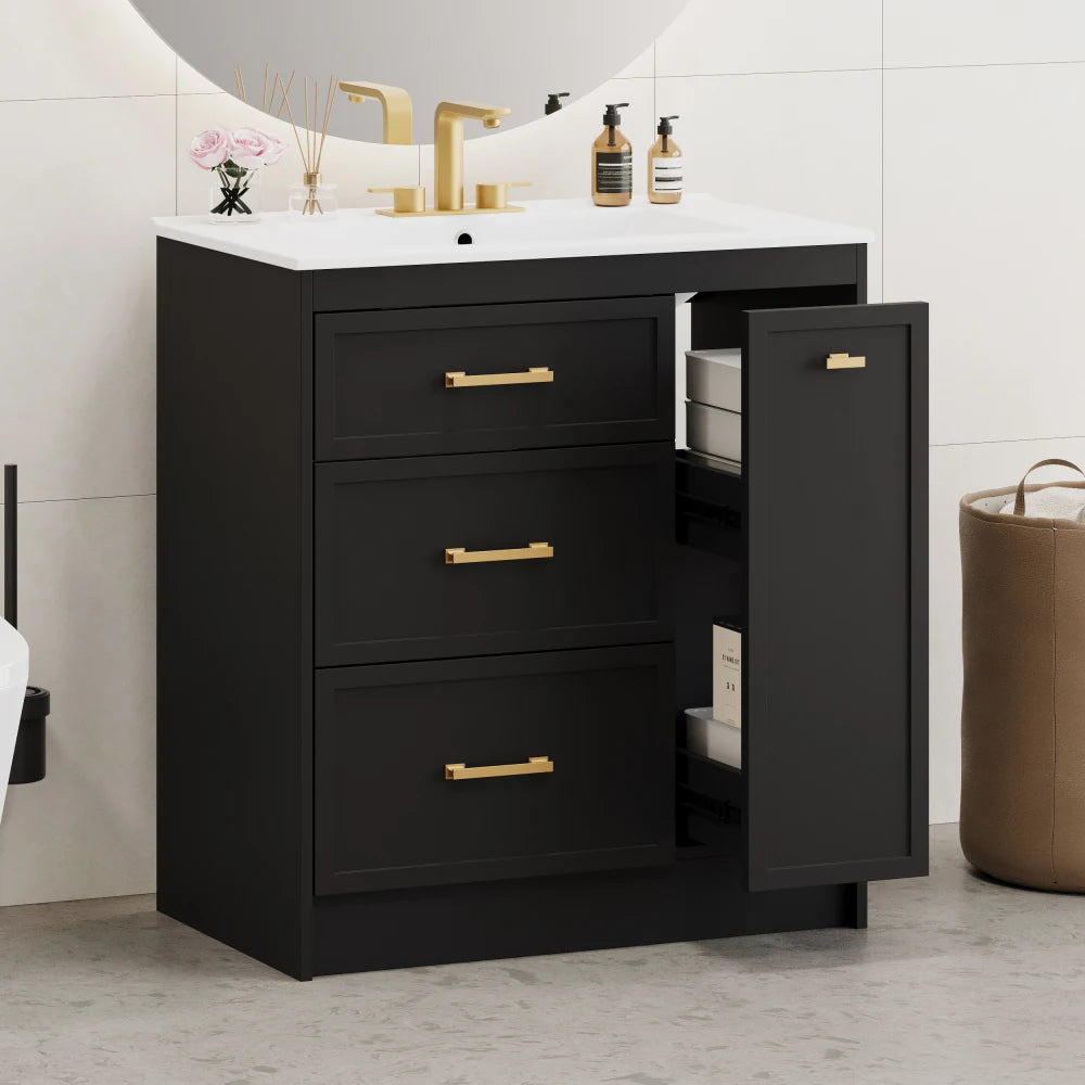 Classic 30" Bathroom Vanity Set w/Premium Ceramic Sink
