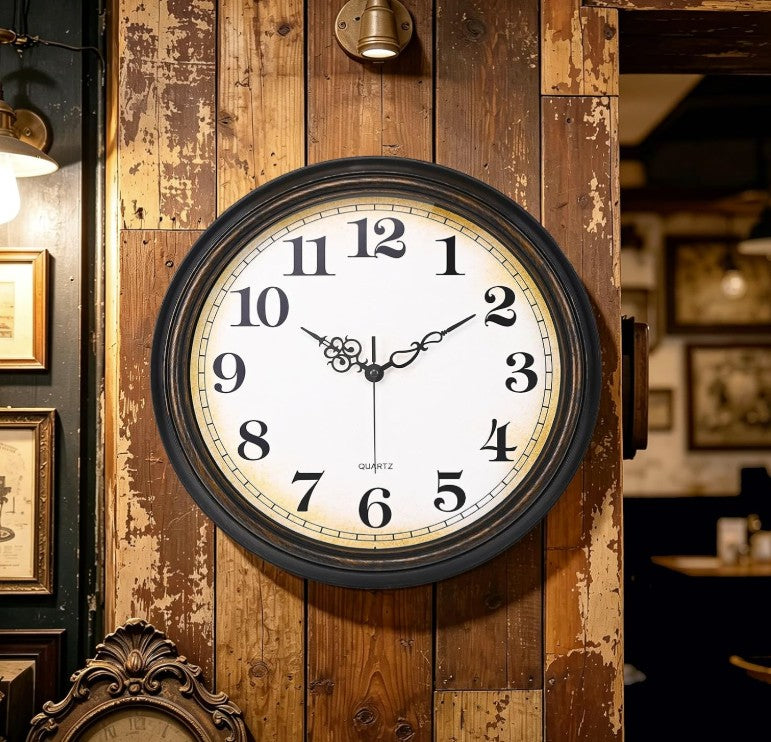 Rustic Vintage Bronze Wall Clock bringing elegance to any home or office space.