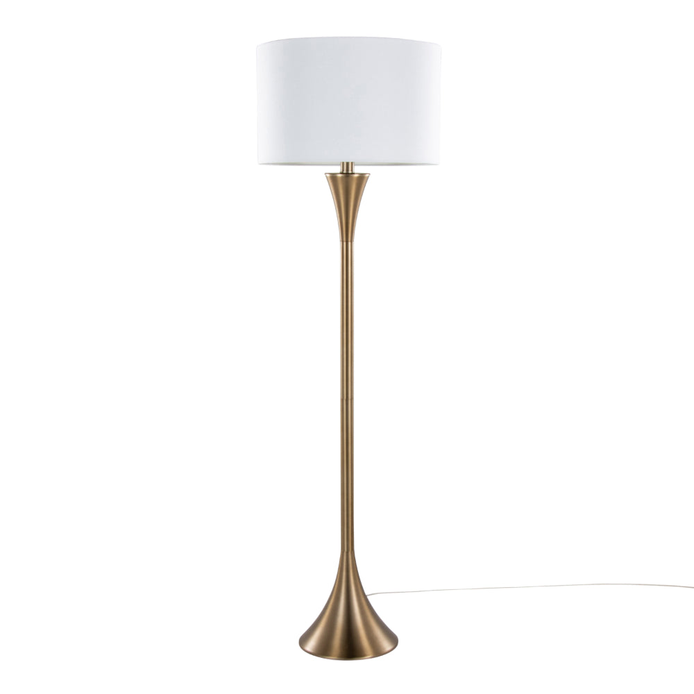 Modern 65" Metal Floor Lamp in Matte Golden Bronze