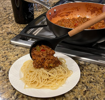 Sleek design of the 12-Piece Silicone Utensil Set highlighting its stain and odor-resistant features.