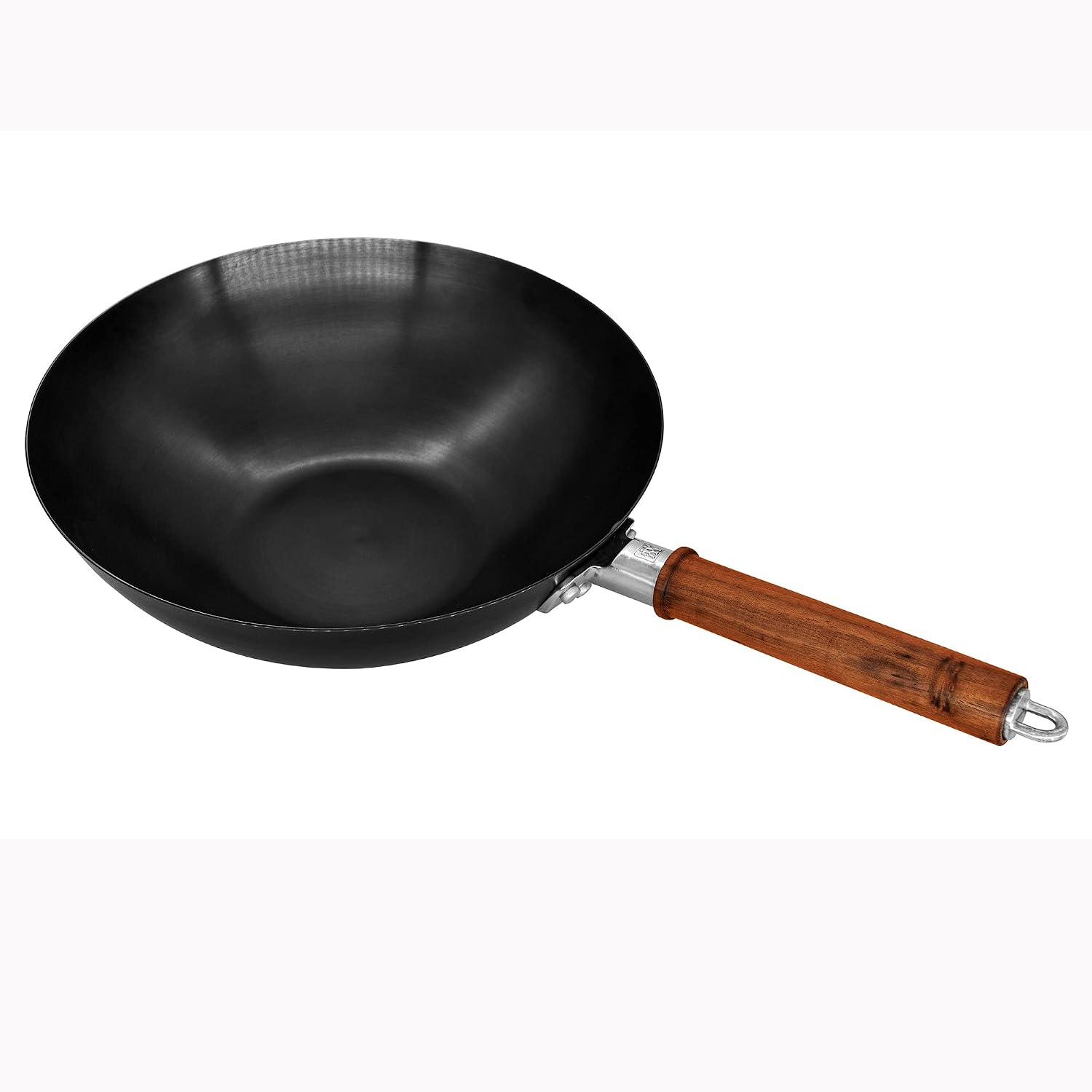 12-Inch Carbon Steel Wok with features for easy monitoring through the tempered glass lid.