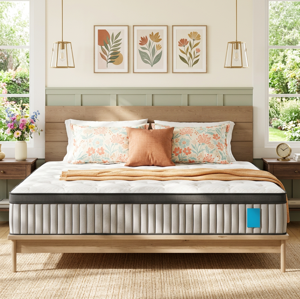 BedStory 14-Inch Luxury Hybrid Mattress showing reinforced edge support, a smart choice hybrid mattress for cooling.