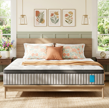 BedStory 14-Inch Luxury Hybrid Mattress showing reinforced edge support, a smart choice hybrid mattress for cooling.