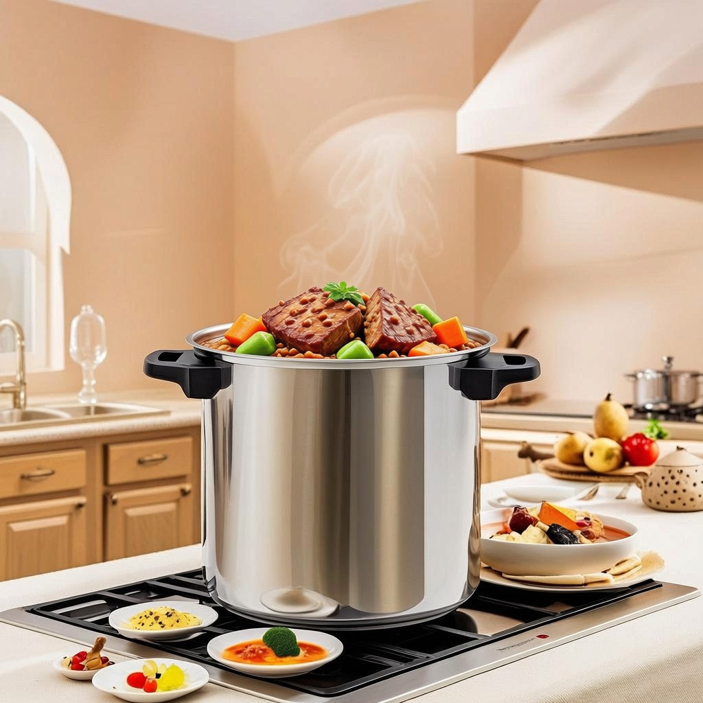 Ideal for preserving fresh produce, the 23Qt Pressure Canner with Gauge offers a 23-quart capacity.