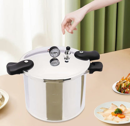 Easy cleaning design of the 23Qt Pressure Canner with Gauge featuring a detachable lid.