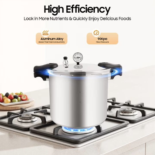 High-efficiency cooking with 23Qt Pressure Canner with Gauge for a health-conscious lifestyle.