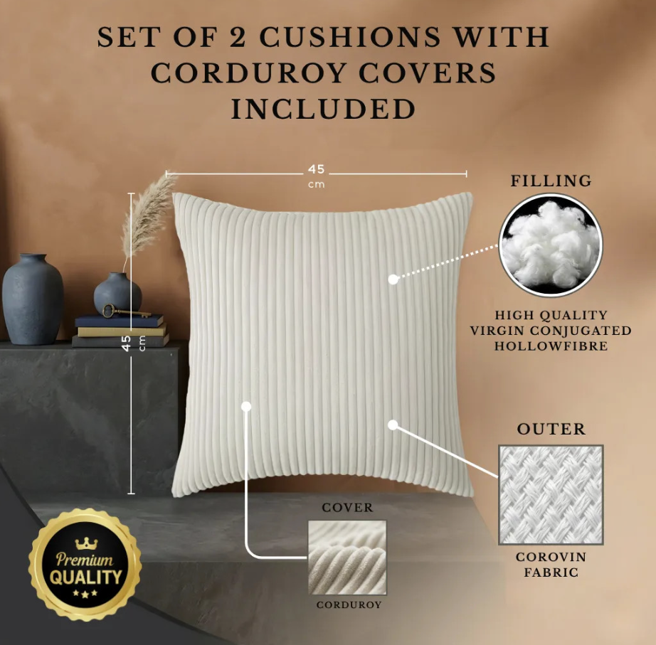 Casual living room setup featuring two cream throw pillow covers on a sofa, perfect for achieving a warm, inviting aesthetic.