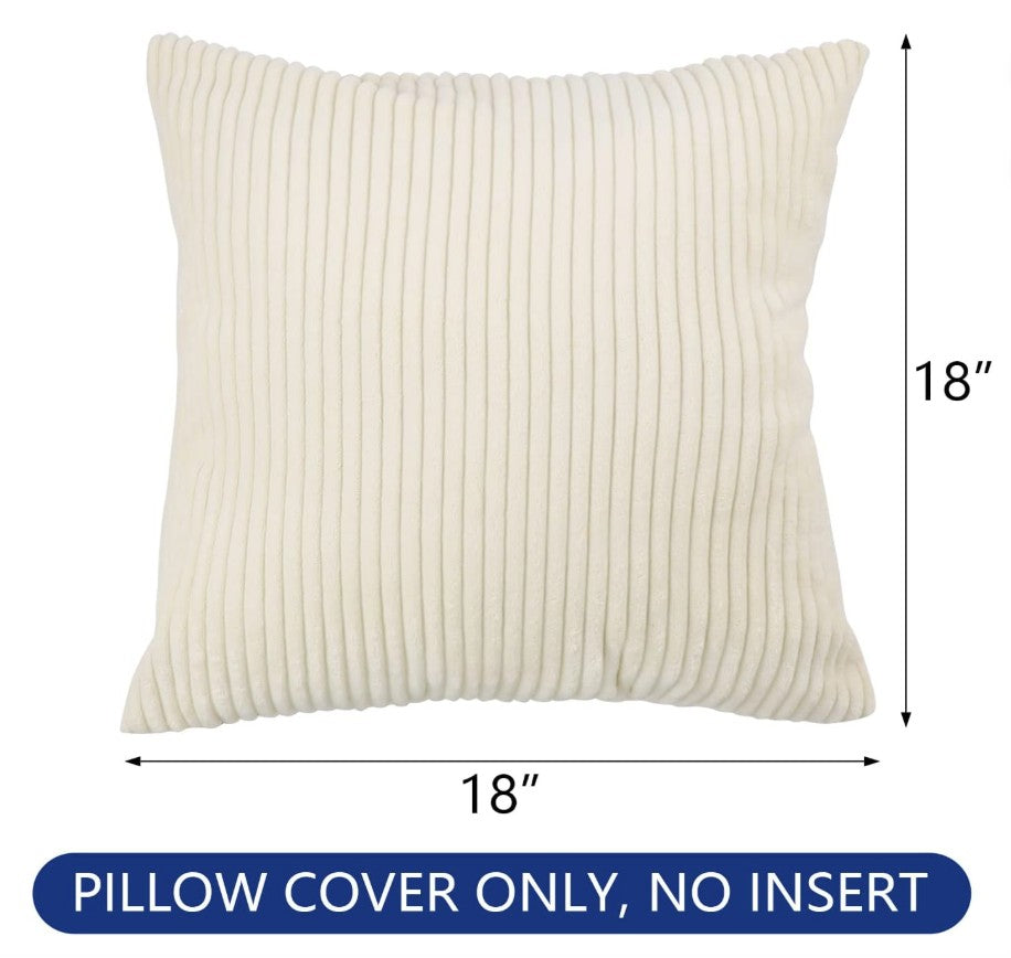 Cream throw pillow covers displayed on a stylish couch, highlighting their versatile and modern aesthetic for home decor.