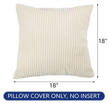 Cream throw pillow covers displayed on a stylish couch, highlighting their versatile and modern aesthetic for home decor.