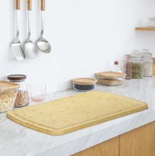 Extra-Large 30 x 20 Inch Bamboo Cutting Board with Juice Groove, Handles & Reversible Butcher Block Design, bamboo cutting board for carving meats and vegetables