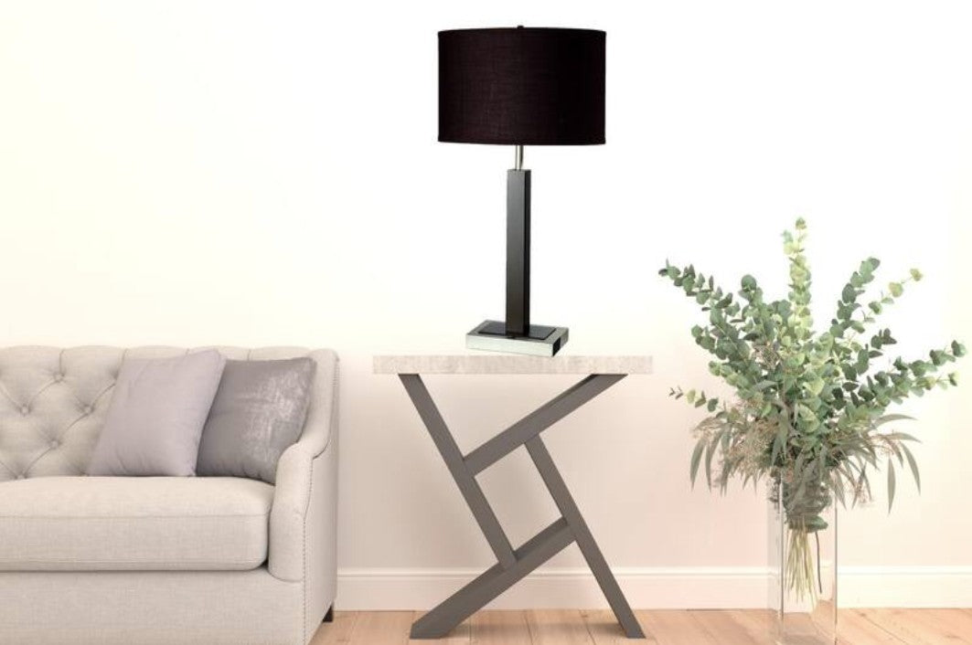 Elegant 30” Modern Black Table Lamp in a stylish interior, perfectly serving as a modern black lamp for sophisticated ambiance.