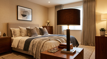 30” Modern Black Table Lamp alongside decorative accents, highlighting its role as a chic modern black lamp.