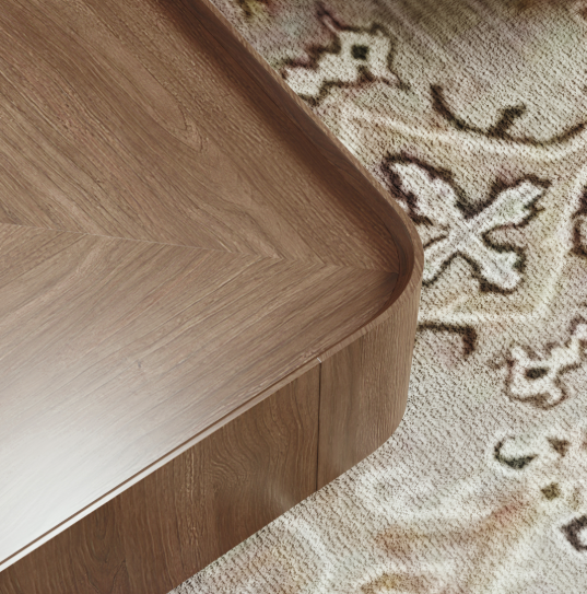 Mid Century Walnut Coffee Table – 35" Square Engineered Wood Modern Living Room Centerpiece with Hidden Storage styled with books and a vase.