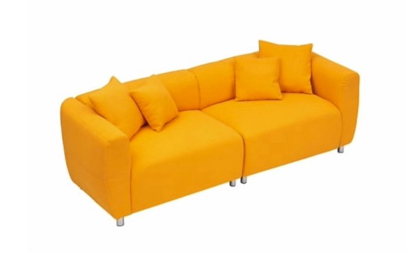 Highlighting the luxurious fabric of the 89" Luxury Cotton Linen Sofa, perfect for minimalist and elegant homes.