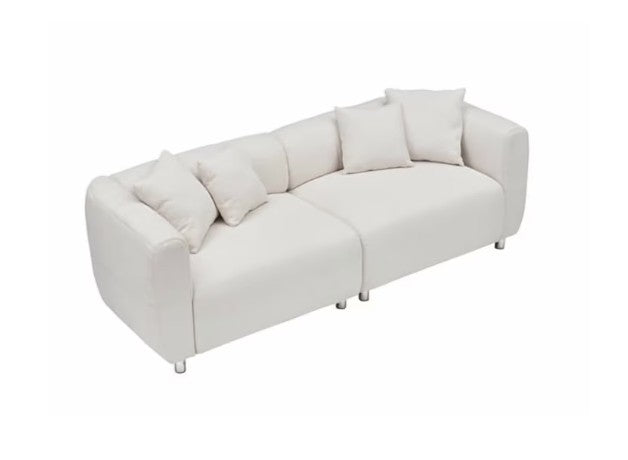 Design details of the 89" Luxury Cotton Linen Sofa, showcasing its chic, modern aesthetic.