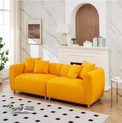 Inviting design of the 89" Luxury Cotton Linen Sofa, perfect for a stylish minimalist living room.