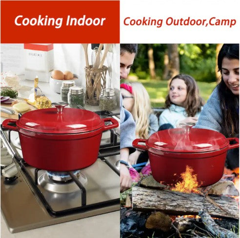 4.75-Quart Enameled Cast Iron Dutch Oven with Lid, Induction & Oven Safe — enameled cast iron dutch oven for baking bread