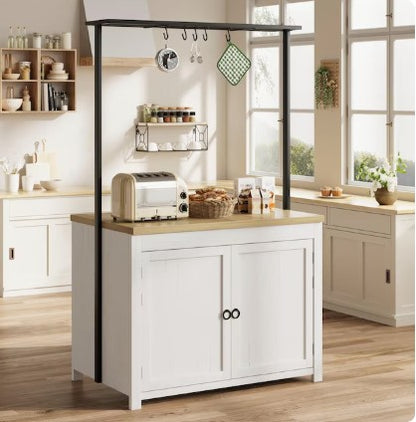 Heavy-Duty Kitchen Island with Storage featuring a 30mm countertop, perfect for a versatile heavy-duty kitchen cart.