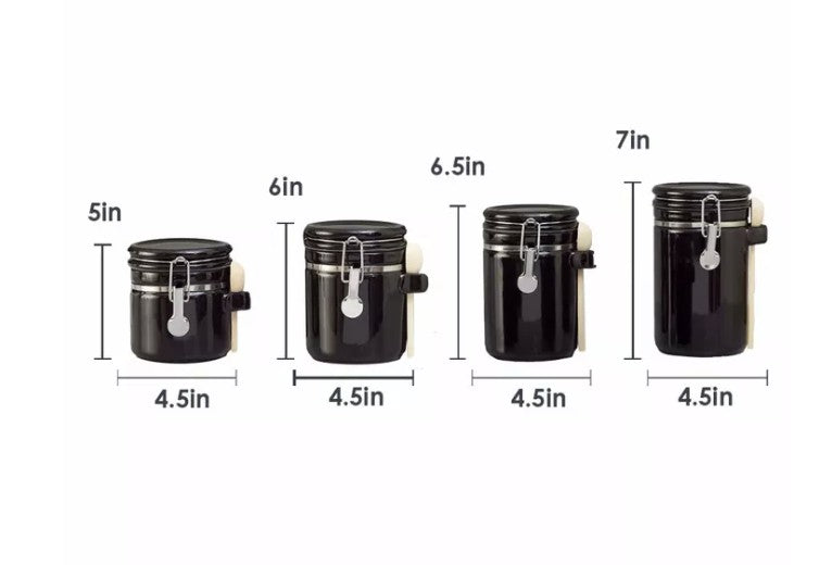 Close-up of wooden spoons included in the Luxury Black Ceramic Canister Set with Airtight Seal & Wooden Spoons.