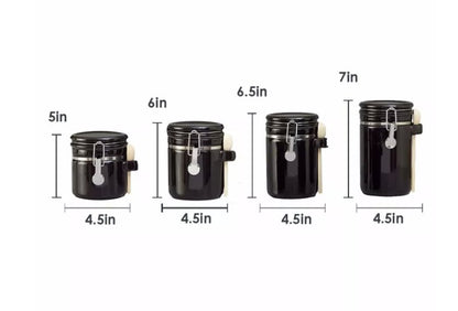 Close-up of wooden spoons included in the Luxury Black Ceramic Canister Set with Airtight Seal & Wooden Spoons.
