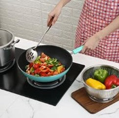 4-Piece 304 Stainless Steel Kitchen Utensil Set with Natural Wood Handles featuring hanging loops for convenient storage