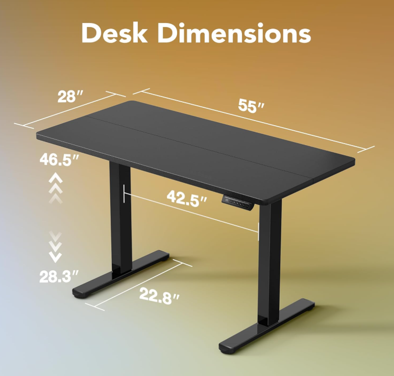 Electric Standing Desk with Memory Presets including programmable memory settings for personalized height adjustments.
