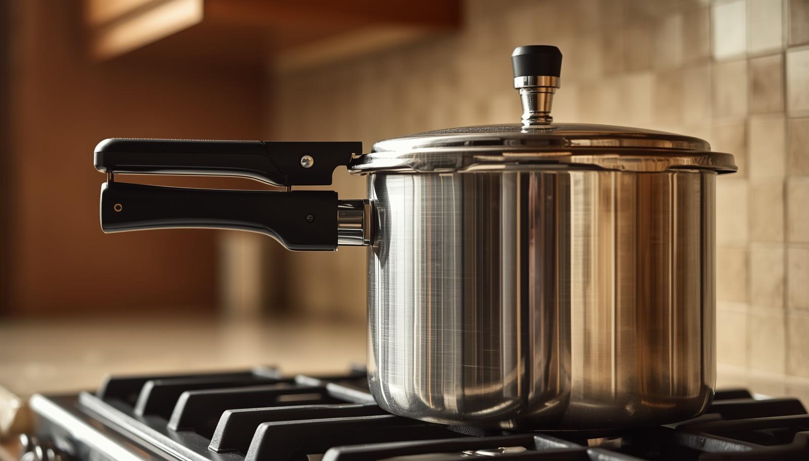 6.3 Quart Induction Compatible Stainless Steel Pressure Cooker (HomelyOasis) family-size 6.3 quart capacity