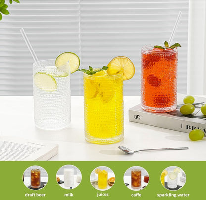 Stunning arrangement of Vintage Hobnail Glass Drinking Glasses set, capturing the essence of vintage hobnail glassware aesthetics.