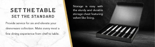 6-Piece German Stainless Steel Serrated Steak Knife Set with comfortable ergonomic handles and balanced design
