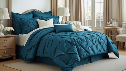 Experience hotel-like comfort at home with the Queen comforter set, combining chic design with breathable fabric for year-round use.