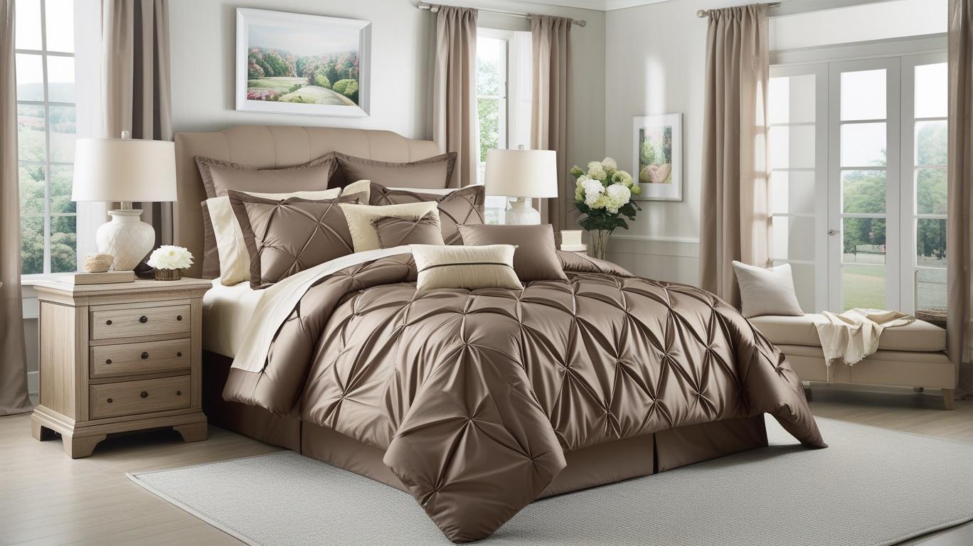 The luxurious Queen comforter set is crafted with sophisticated detailing and ultra-soft fabric, ensuring both style and comfort.