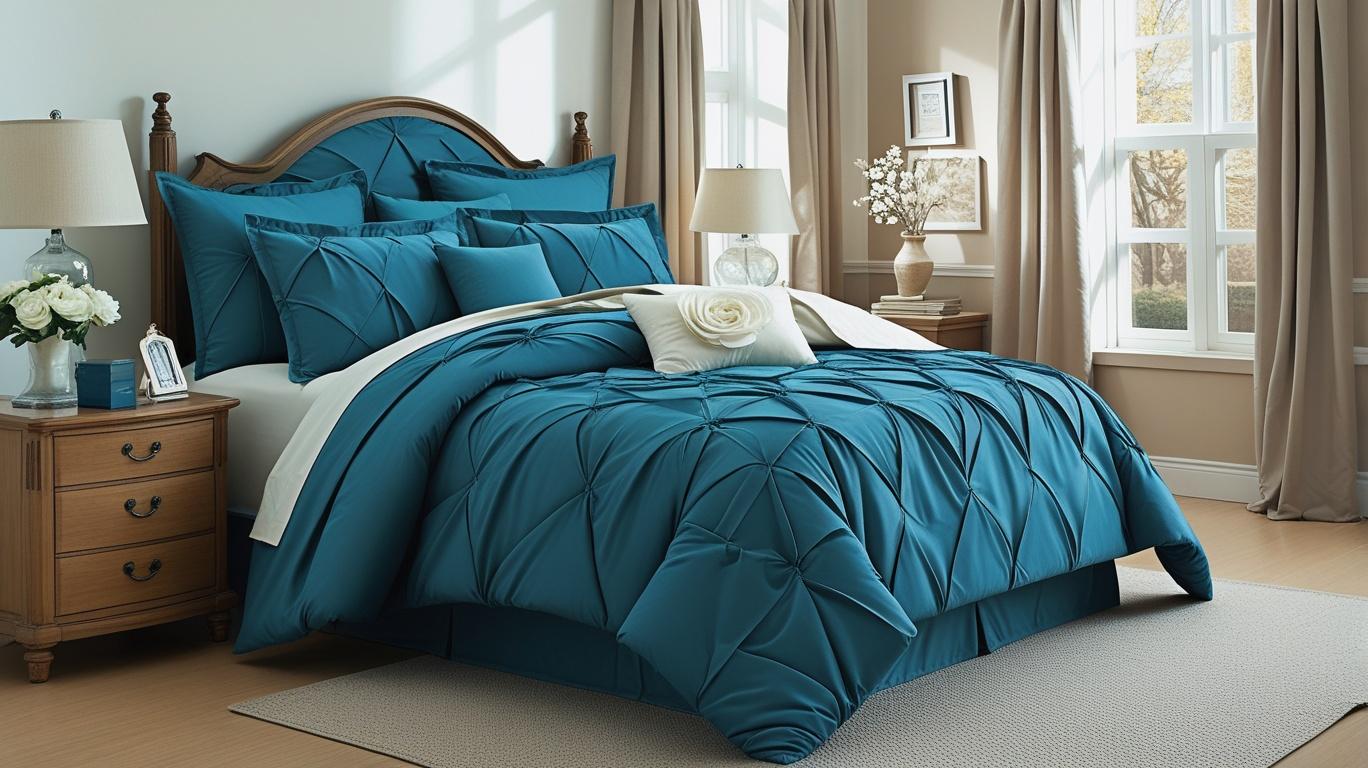 Create a serene sleeping environment with the Queen comforter set, a timeless choice for those who adore modern bedroom decor.