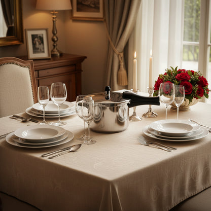 6.3 Quart Induction Compatible Stainless Steel Pressure Cooker by HomelyOasis, durable stainless steel construction