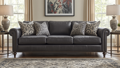 Aesthetic view of the 88” Farmhouse Rolled Arm Sofa, combining modern comfort with timeless farmhouse style.