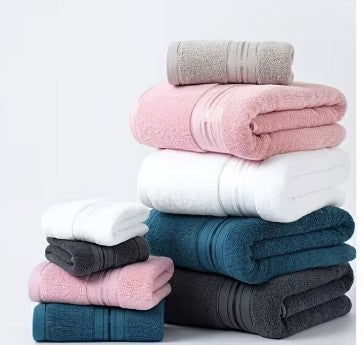 Absorbent Luxury 8-Piece Cotton Bath Towel Set featuring multiple colors, perfect for creating a coordinated look.
