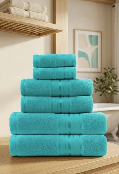 Luxury 8-Piece 100% Cotton Bath Towel Set, 550 GSM in cool grey colors for a spa-like feel at home.