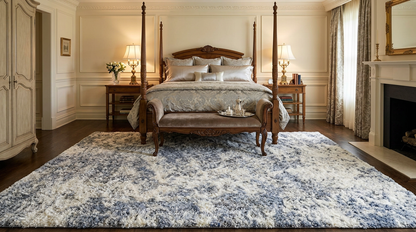 Relaxing atmosphere created by the Luxury Grey Blue Shag Area Rug 9x12, a stylish addition to coastal and contemporary rooms.