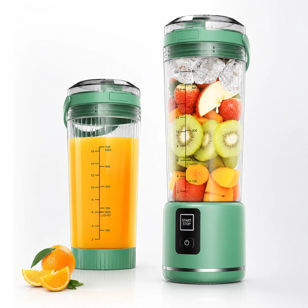Portable 500ml USB Rechargeable Smoothie Maker with 6 Blades, 2 Modes & BPA-Free Travel Cup, portable smoothie blender with travel cup