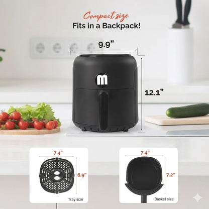 2.8QT Digital Mini Air Fryer, 1200W Compact Nonstick Air Fryer with Touchscreen & Dishwasher-Safe Basket, compact air fryer with nonstick basket
