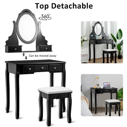 Sturdy construction of the modern makeup vanity featuring MDF and NZ Pine wood for reliability.