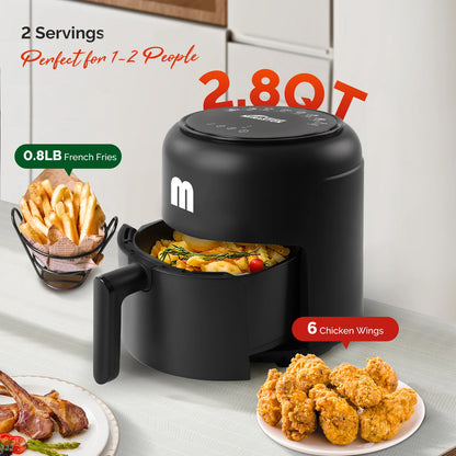 2.8QT Digital Mini Air Fryer, 1200W Compact Nonstick Air Fryer with Touchscreen & Dishwasher-Safe Basket, compact air fryer cooking appliance