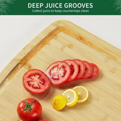 Extra-Large 30 x 20 Inch Bamboo Cutting Board with Juice Groove, Handles & Reversible Butcher Block Design, extra-large bamboo cutting board for chopping and carving
