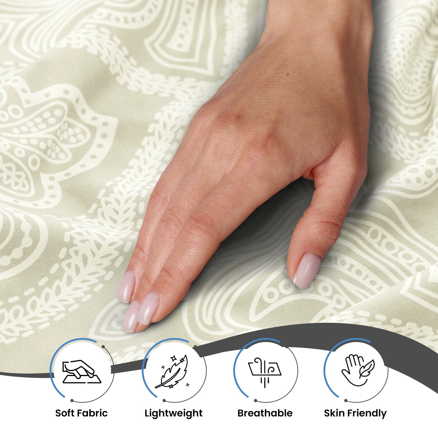 Luxurious 6-Piece Paisley Bed Sheet Set in Taupe, combining comfort and style with a beautiful paisley pattern.