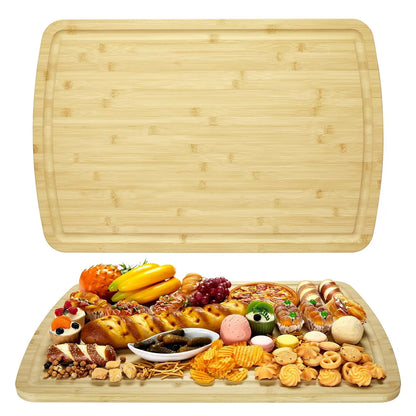 Extra-Large 30 x 20 Inch Bamboo Cutting Board with Juice Groove, Handles & Reversible Butcher Block Design, oversized bamboo cutting board with built-in handles