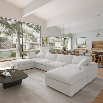 Modular 6-seat U-shaped Down Filled Comfy Cloud Couch