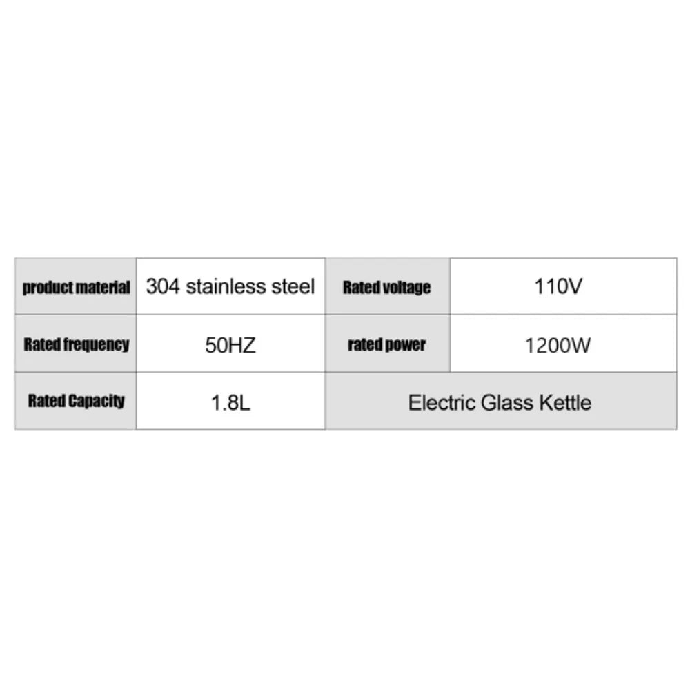 Modern 1.8L Electric Glass Kettle
