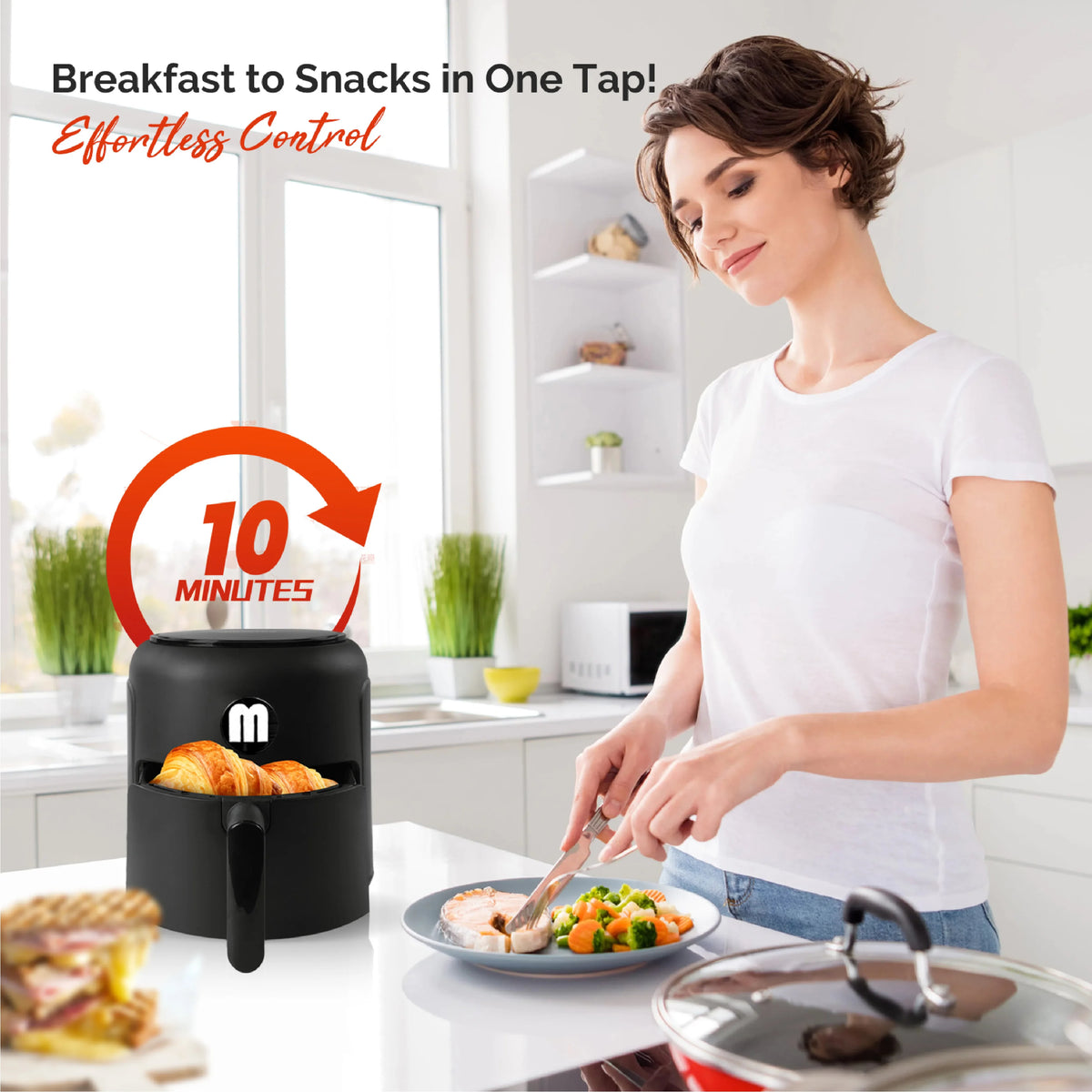 2.8QT Digital Mini Air Fryer, 1200W Compact Nonstick Air Fryer with Touchscreen & Dishwasher-Safe Basket, compact air fryer for small kitchens