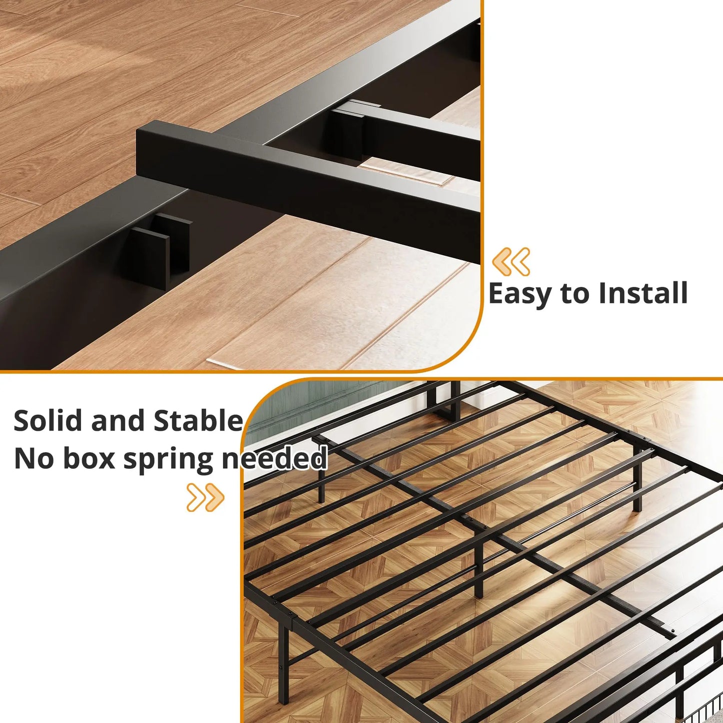 California King Size Platform Bed Frame w/2 Storage Drawers